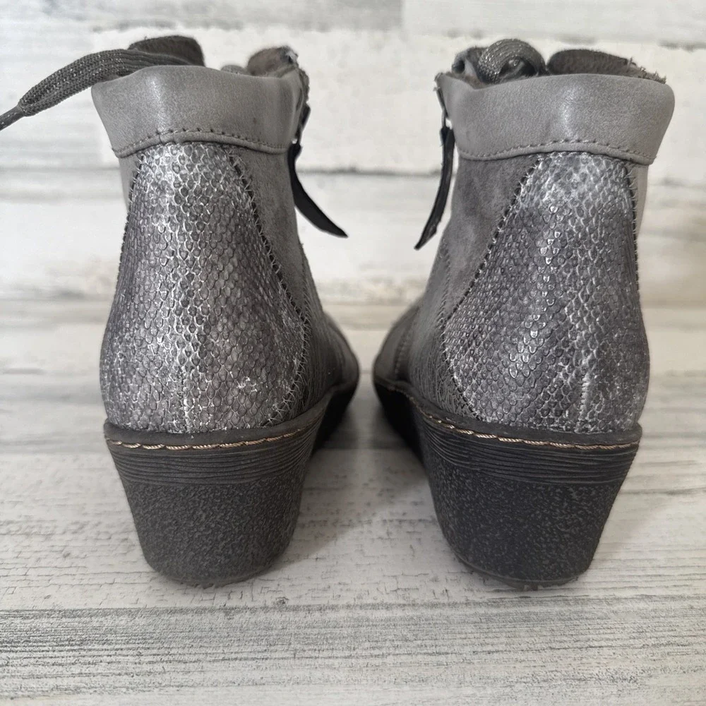 Spring‎ Step Lilou Wedge Booties Womens EU 37 Grey Silver Sneakers